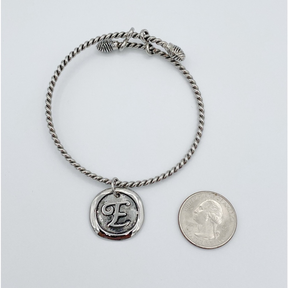 Vintage Signed Cookie Lee Initial E Charm Silver … - image 3